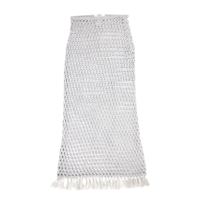 Marysia Crochet Maxi Skirt Silver