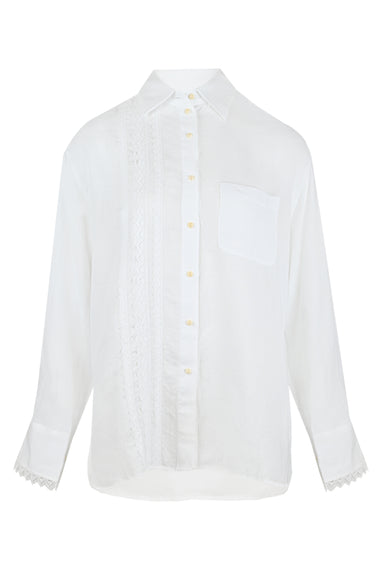 White Shirt with Lace - Top