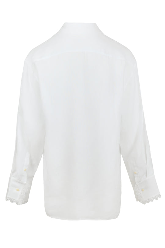 Load image into Gallery viewer, White Shirt with Lace - Top
