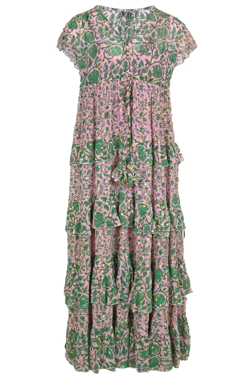 V Neck Maxi Dress with Ruffle Details