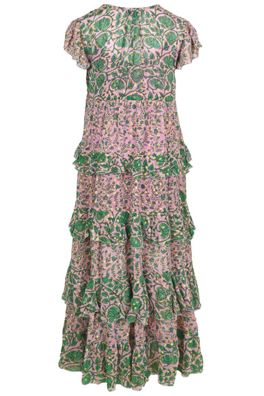 V Neck Maxi Dress with Ruffle Details - ONE SIZE - Dress