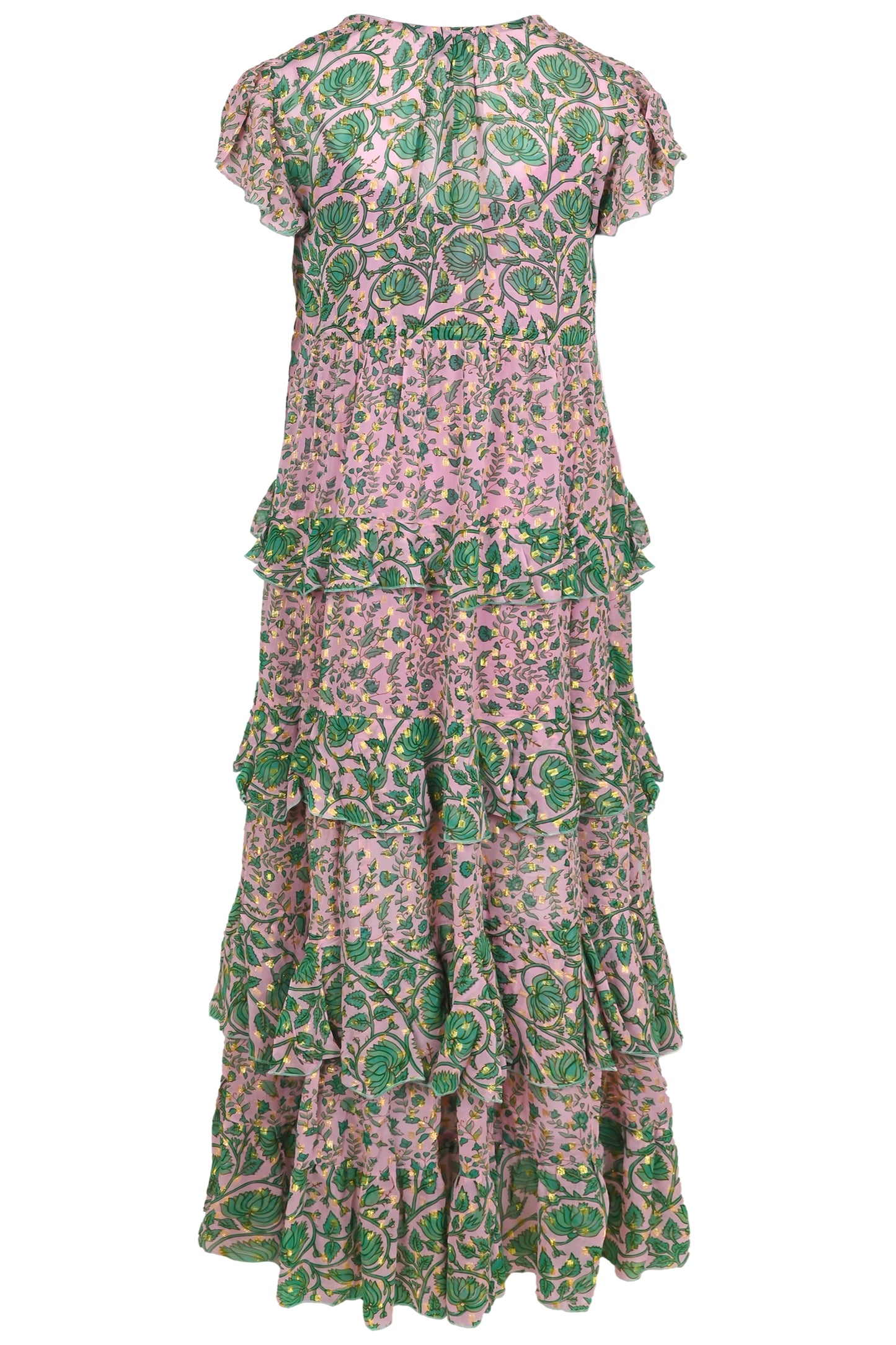 Load image into Gallery viewer, V Neck Maxi Dress with Ruffle Details - ONE SIZE - Dress
