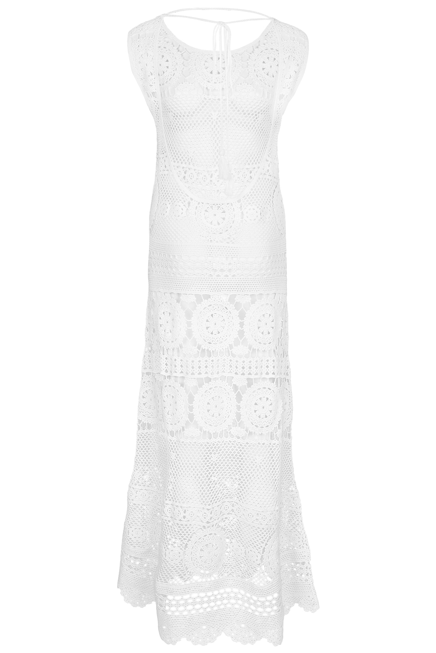Load image into Gallery viewer, Womens White Crochet Beach Dress - ONE SIZE - Dress
