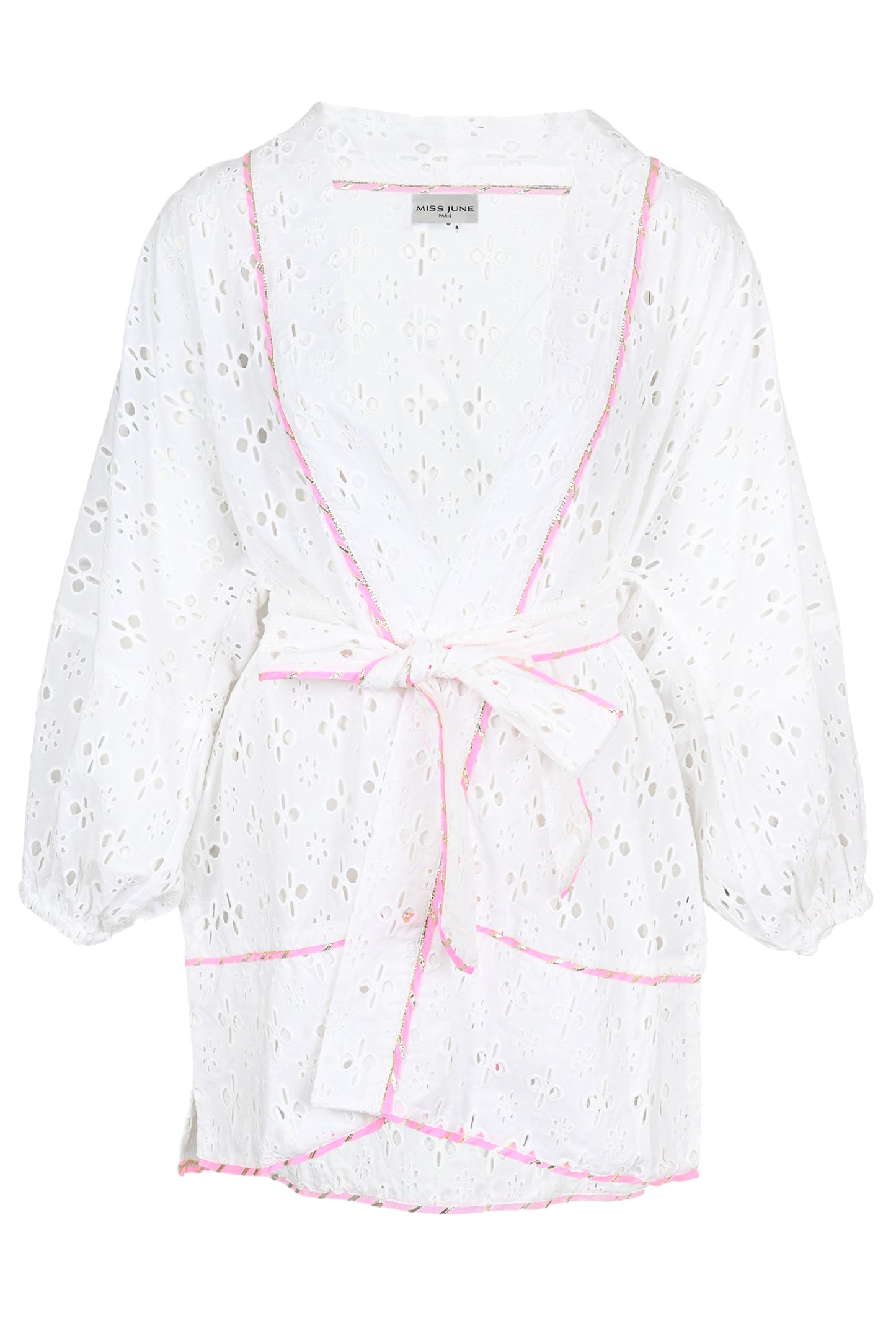 Load image into Gallery viewer, Beach Cover Up in White/Pink - ONE SIZE - Kimono
