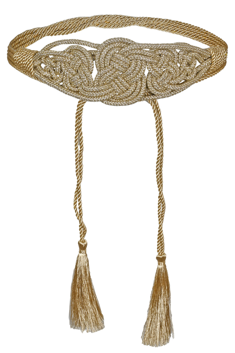 Womens Tassel Belt in Gold