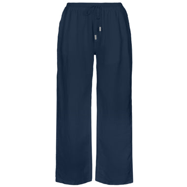 Men Linen Pant Solid Navy Blue - Trousers