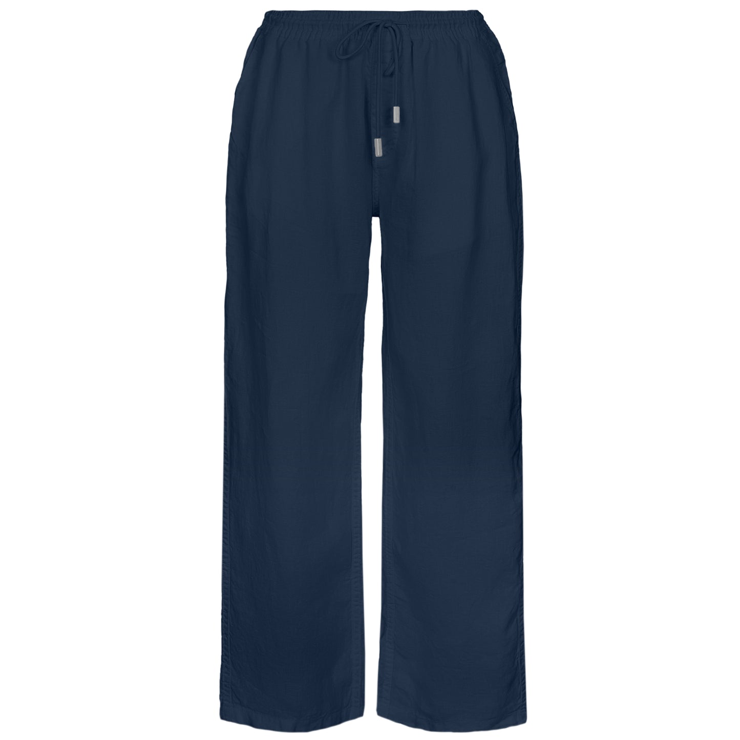 Men Linen Pant Solid Navy Blue - Trousers