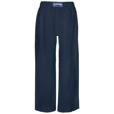 Men Linen Pant Solid Navy Blue - Trousers