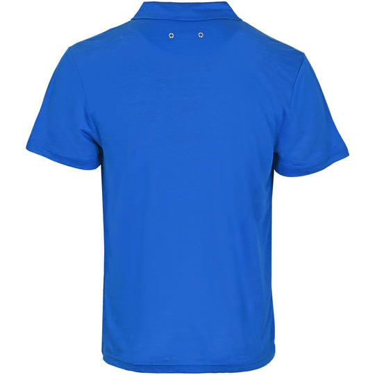 Men Linen Jersey Polo Shirt Solid Palace Blue - Polo Shirt