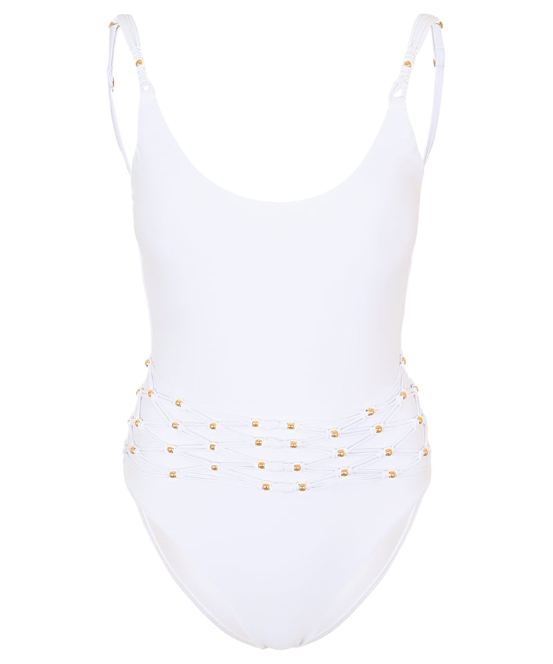 Beaded Brynn One Piece White