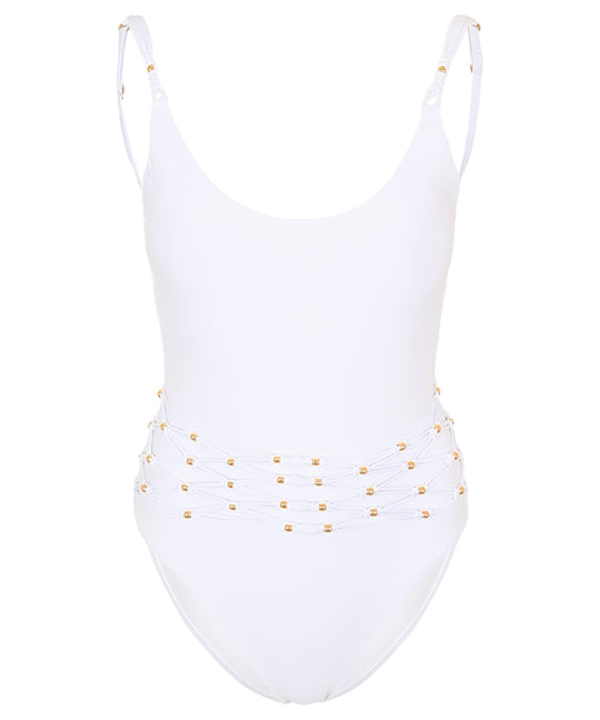 Load image into Gallery viewer, Beaded Brynn One Piece White - One Piece
