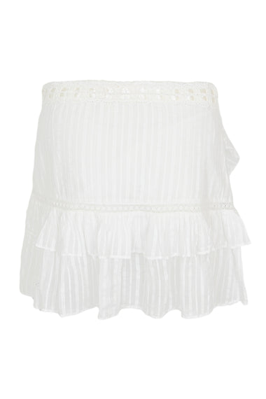 White Tiered Mini Skirt - Skirt