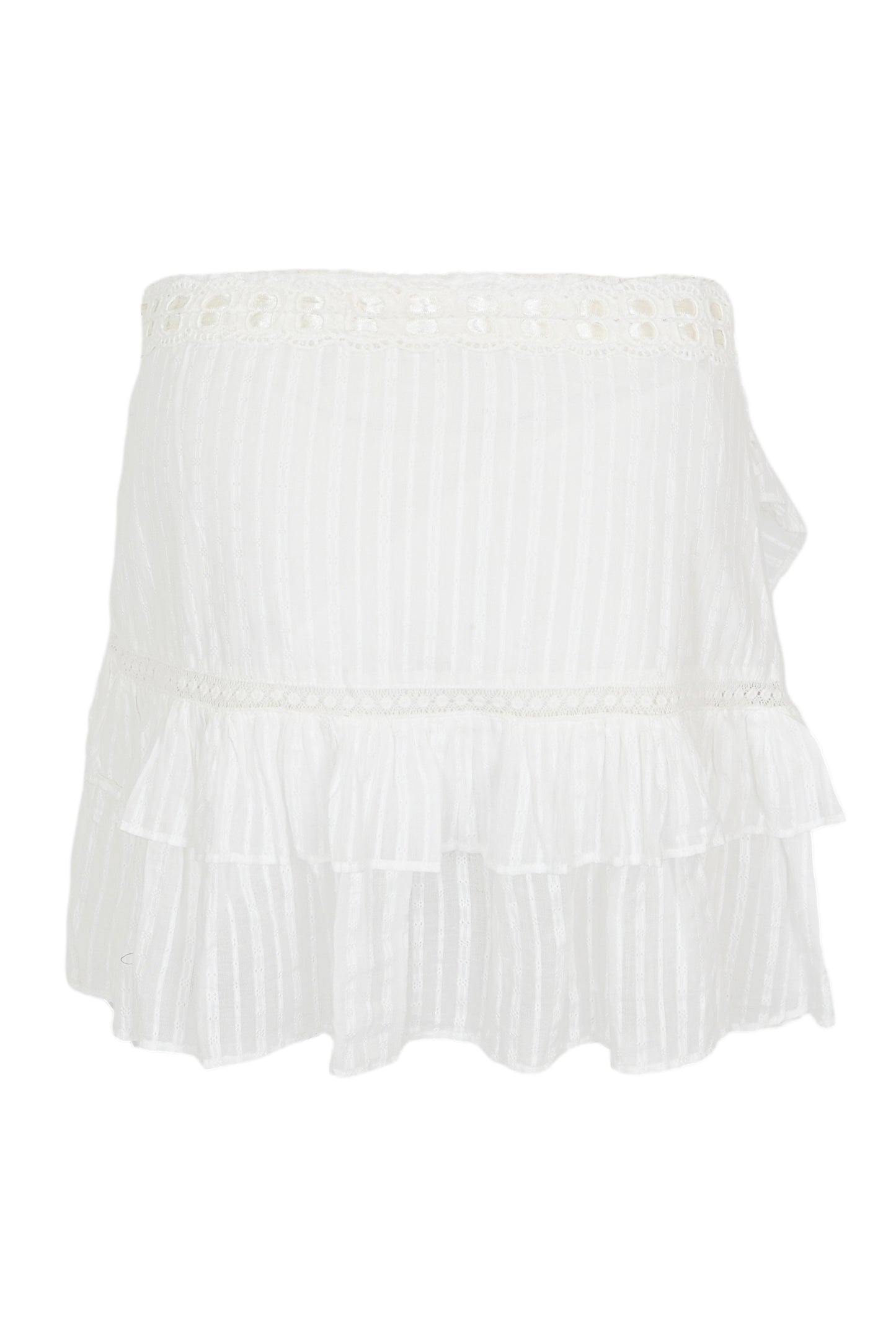 Load image into Gallery viewer, White Tiered Mini Skirt - Skirt
