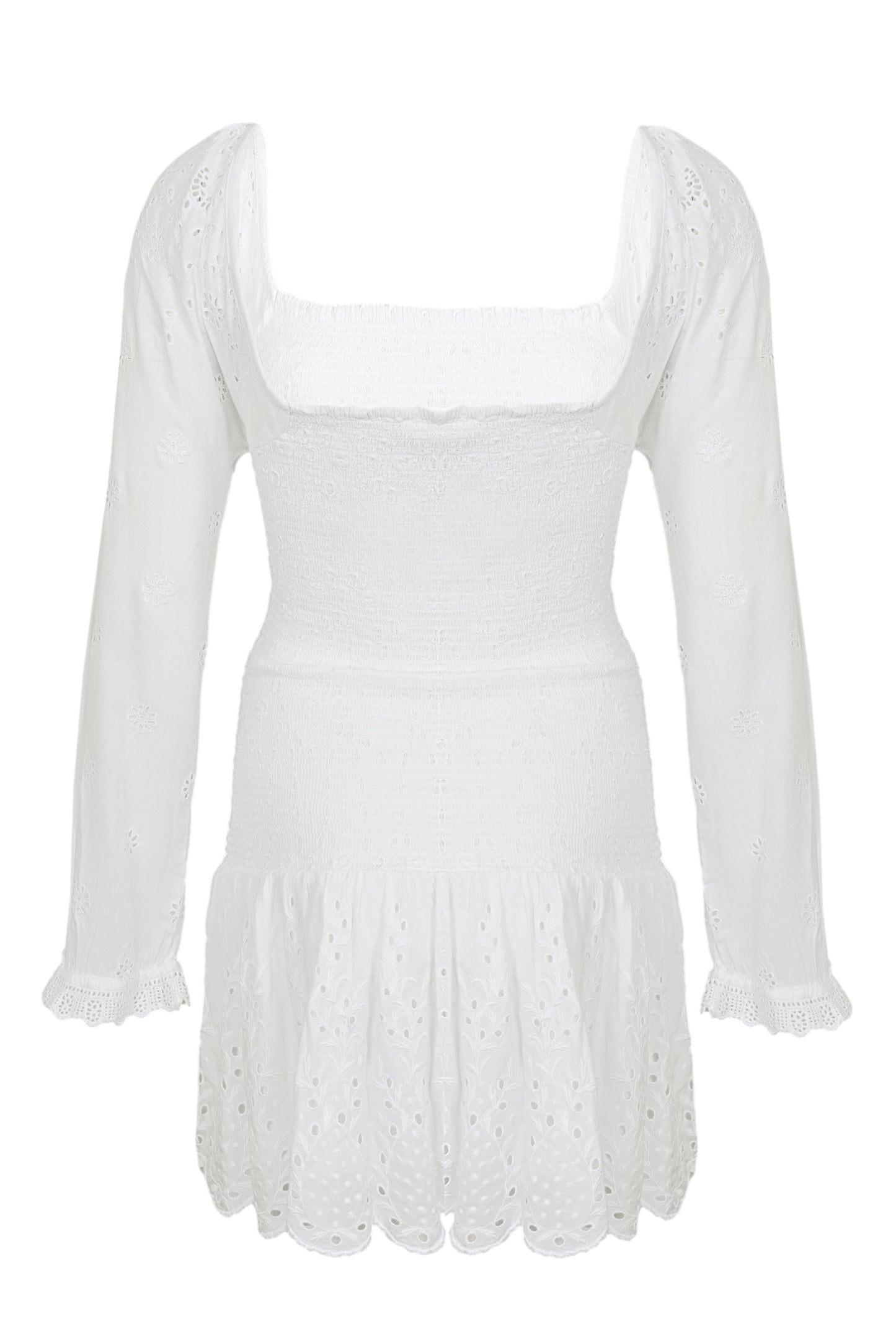 Load image into Gallery viewer, Womens White Long Sleeve Mini Dress - Dress
