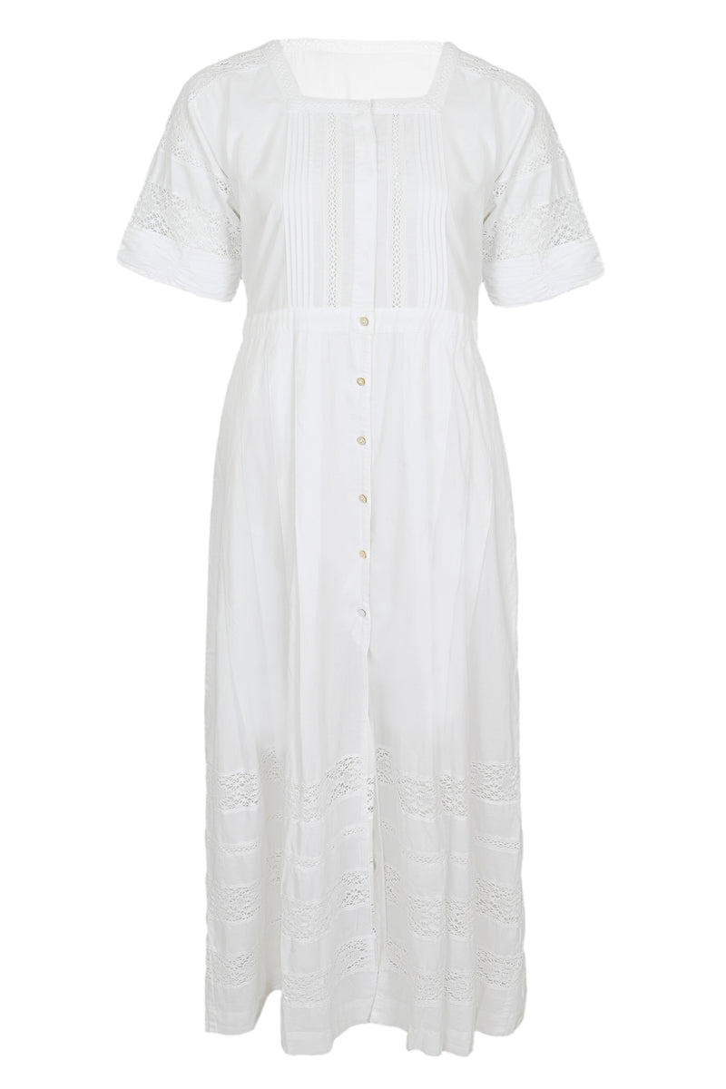 White Midi Dress with Sleeves