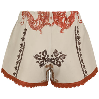 Orsina Cotton Shorts Neutral Dragon Print S - Shorts