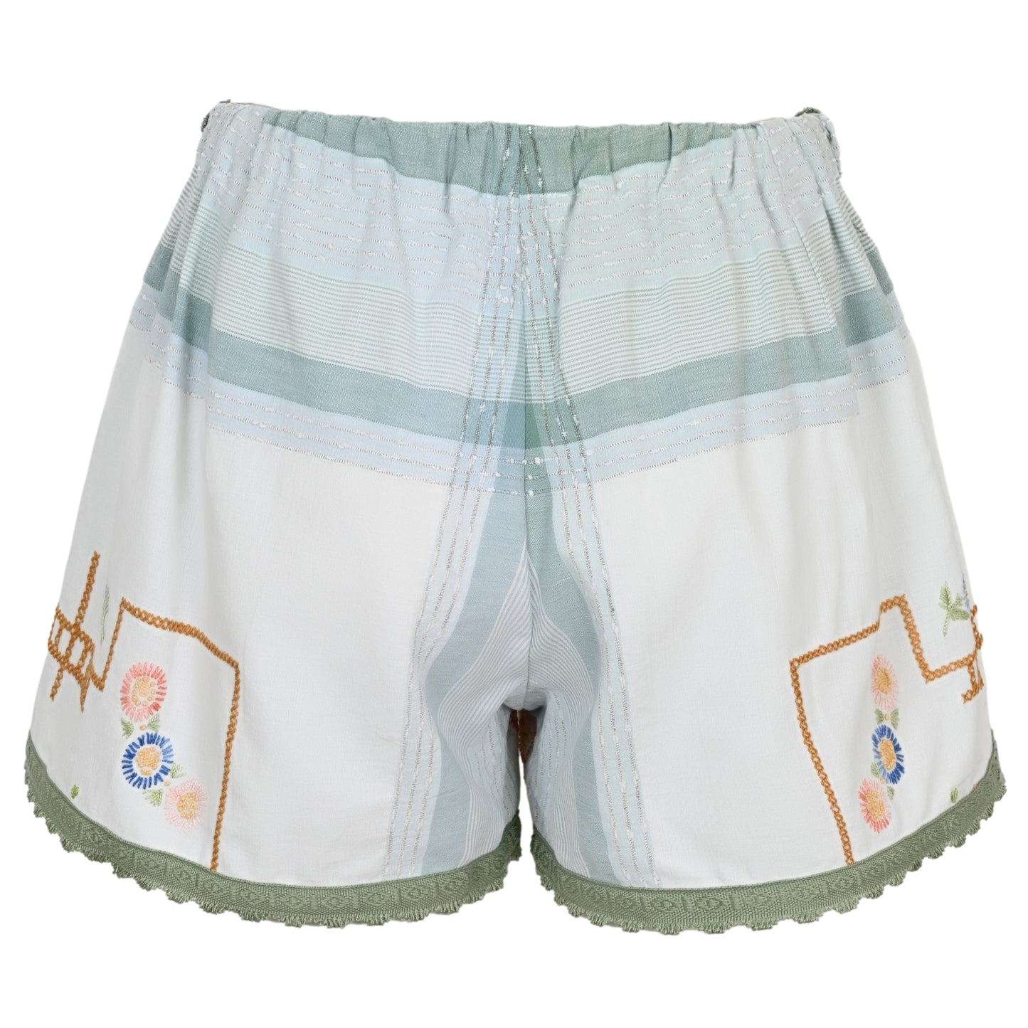 Load image into Gallery viewer, Orsina Cotton Shorts Multi Square Print Thread L - Shorts
