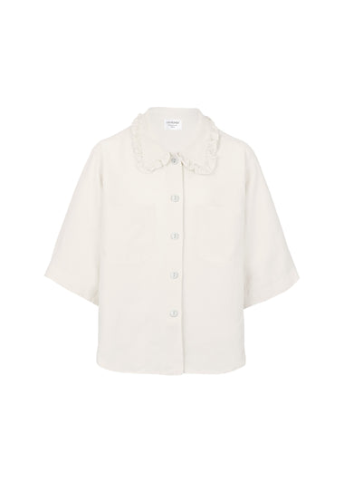 Kids Linen Shorts Set Seashell Off White - Set