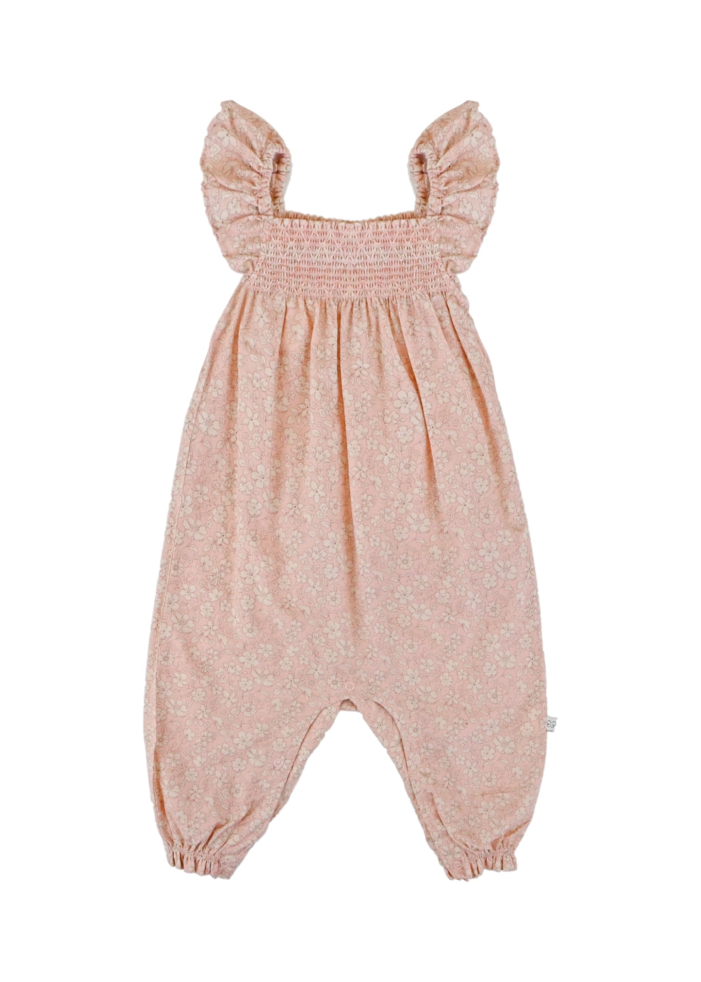 Load image into Gallery viewer, Emma Baby Smocked Overalls Romper Garden Flowers
