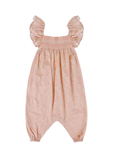 Emma Baby Smocked Overalls Romper Garden Flowers