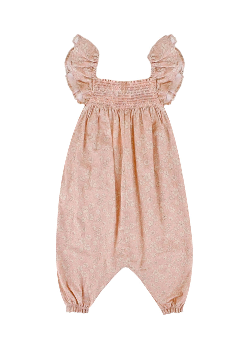 Emma Baby Smocked Overalls Romper Garden Flowers