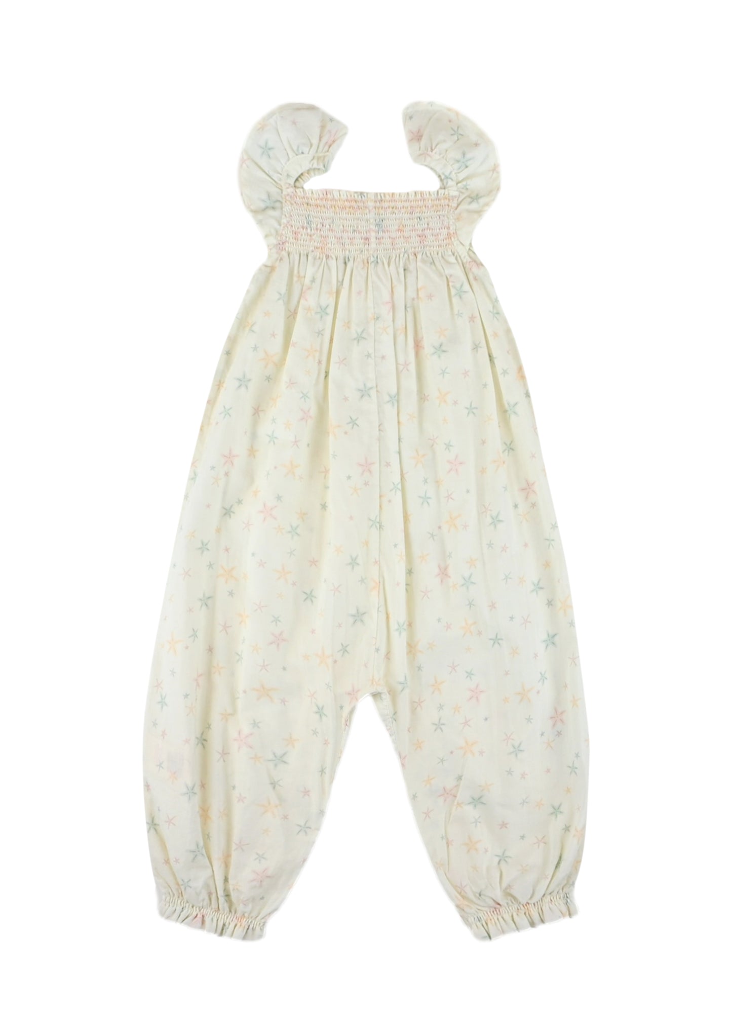 Load image into Gallery viewer, Emma Baby Smocked Overalls Romper Star Fish
