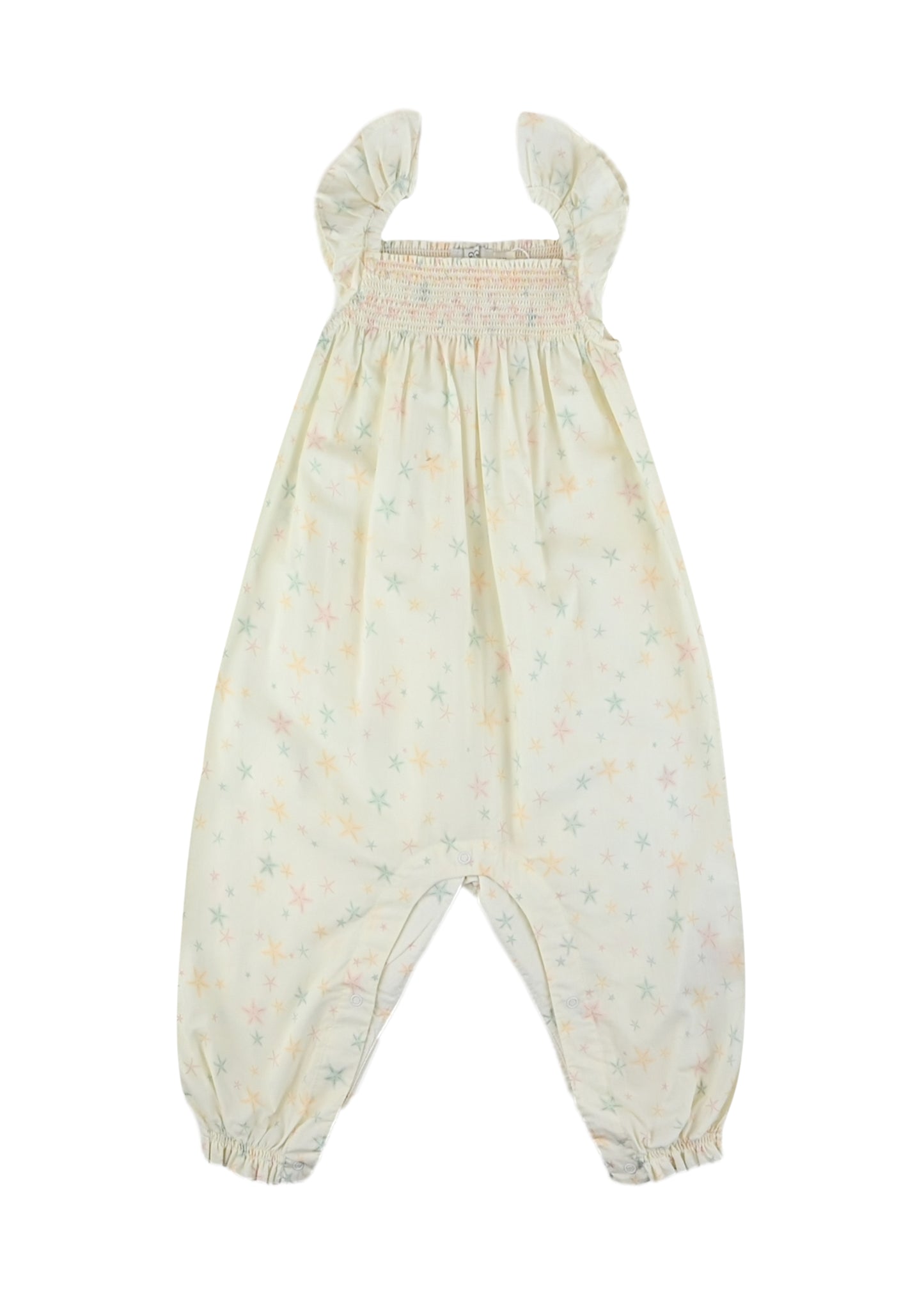Load image into Gallery viewer, Emma Baby Smocked Overalls Romper Star Fish
