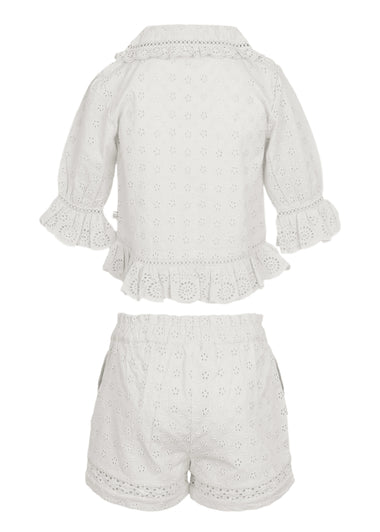 Iris Blouse and Shorts Set Ivory