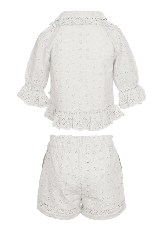 Iris Blouse and Shorts Set Ivory