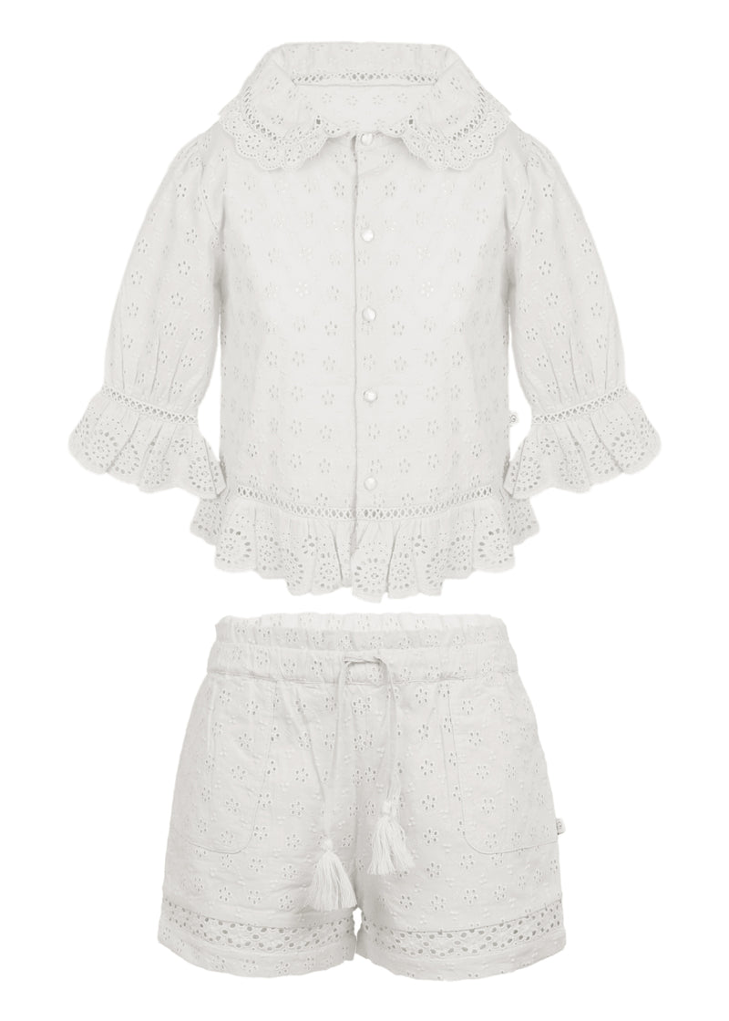Iris Blouse and Shorts Set Ivory
