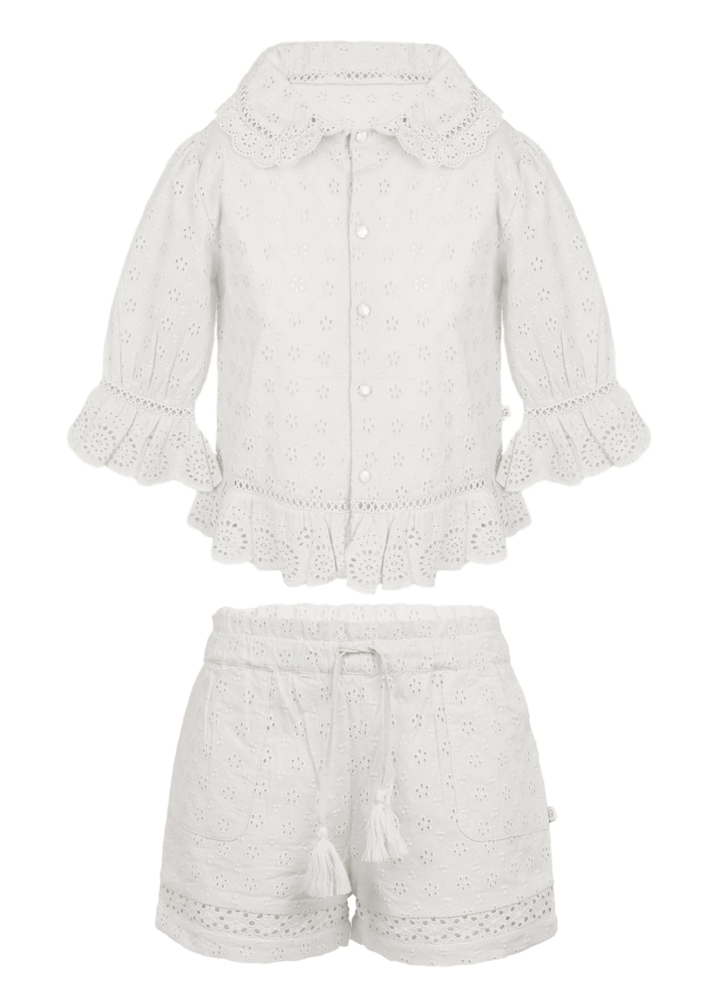Load image into Gallery viewer, Iris Blouse and Shorts Set Ivory
