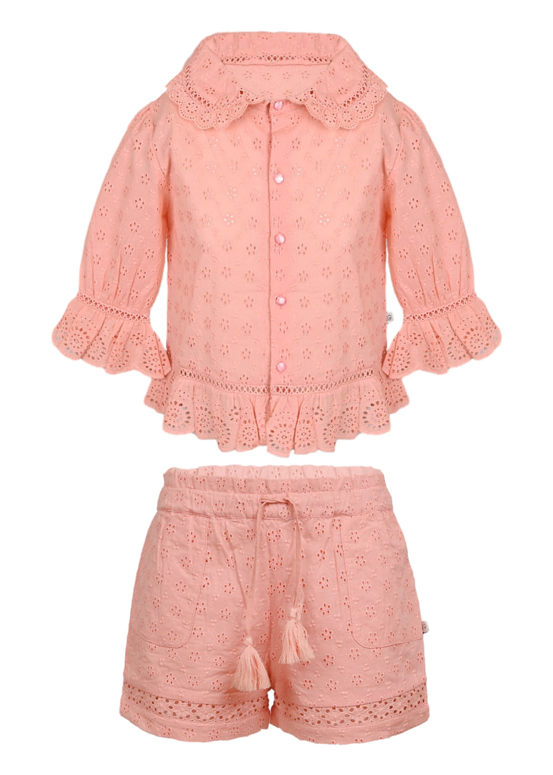 Iris Blouse and Shorts Set Strawberry