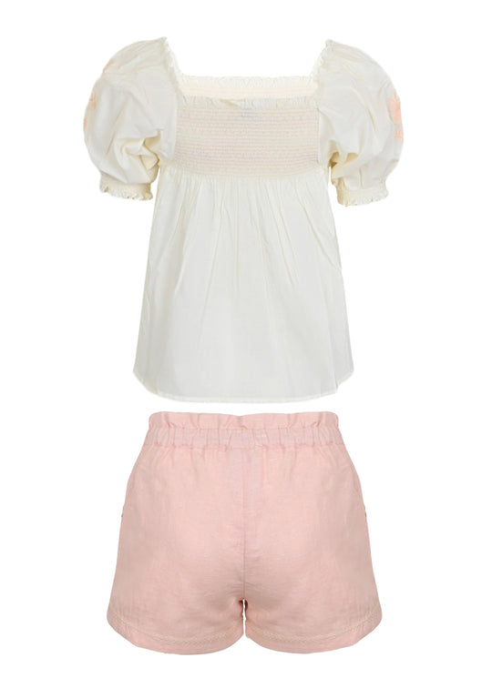 Judith Blouse and Shorts Set Cream