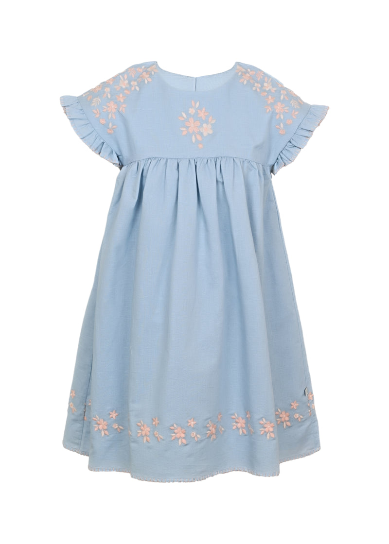 Lila Girls Dress Ocean Blue