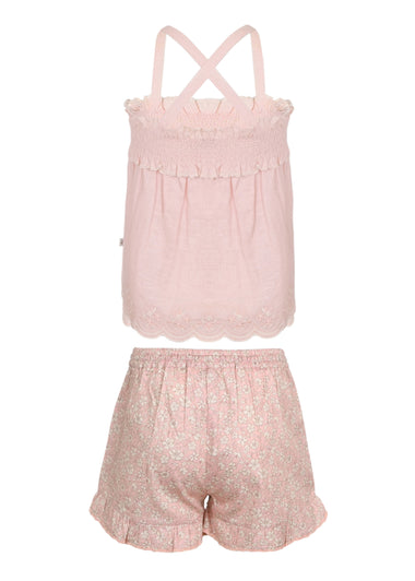 Olivia Blouse and Shorts Set Pink Sand