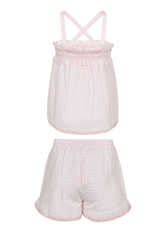 Olivia Blouse and Shorts Set Soft Pink