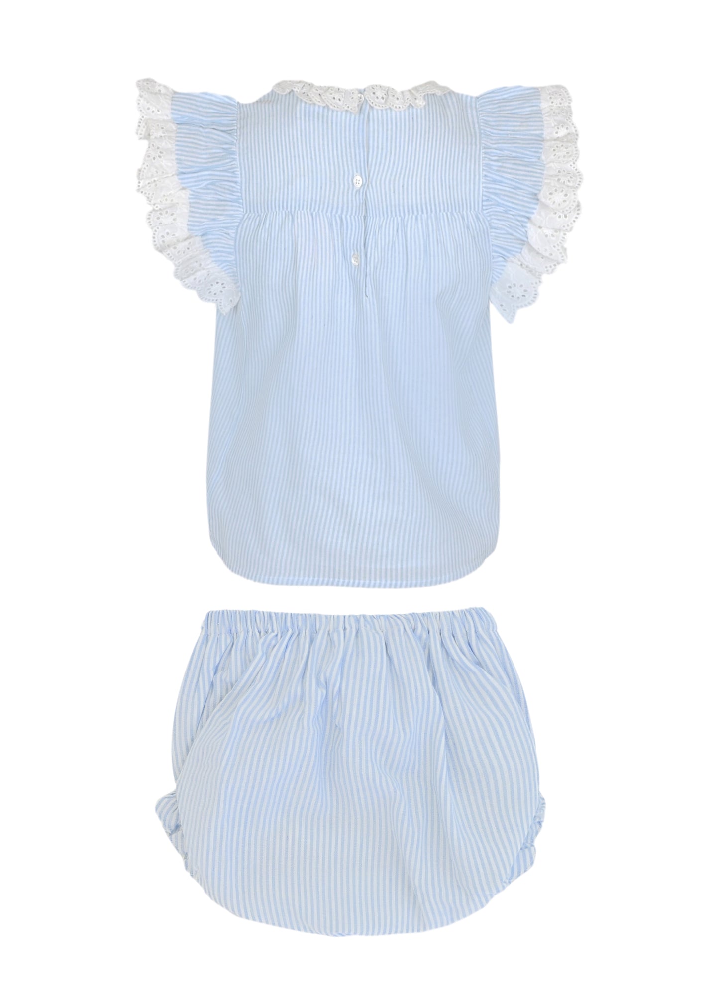 Vicky Baby Dress and Bloomer Blue