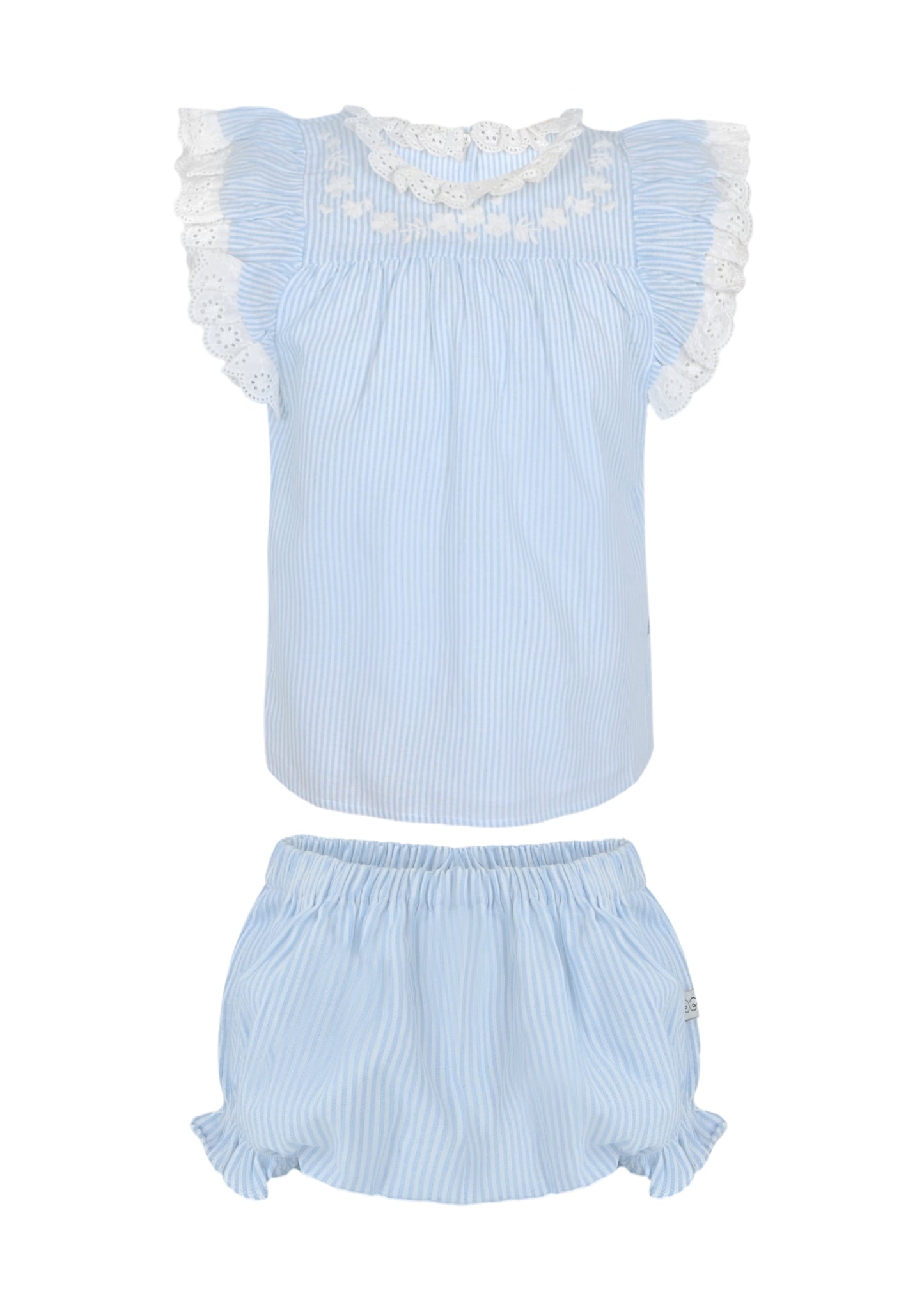 Vicky Baby Dress and Bloomer Blue