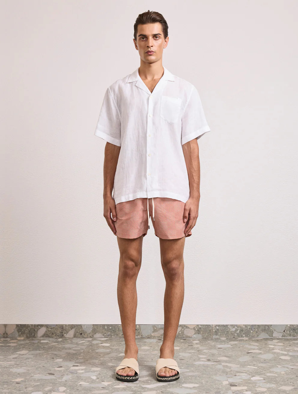 Load image into Gallery viewer, Rio Copa Check Print Swimshorts Burnt Orange - Swim Shorts
