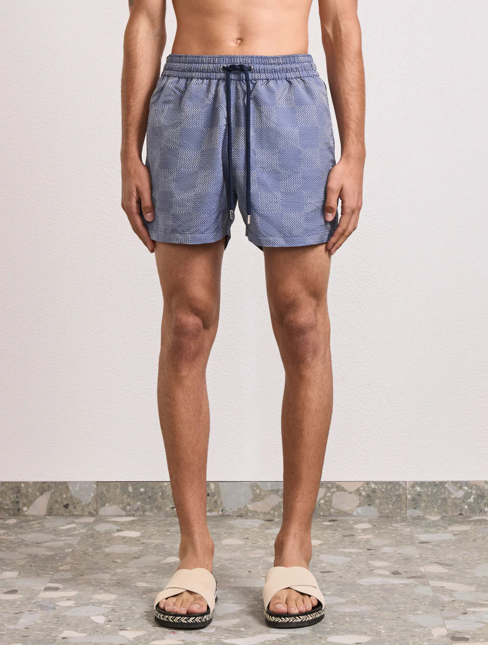 Load image into Gallery viewer, Rio Copa Check Print Jacquard Swimshorts Dusk - Swim Shorts
