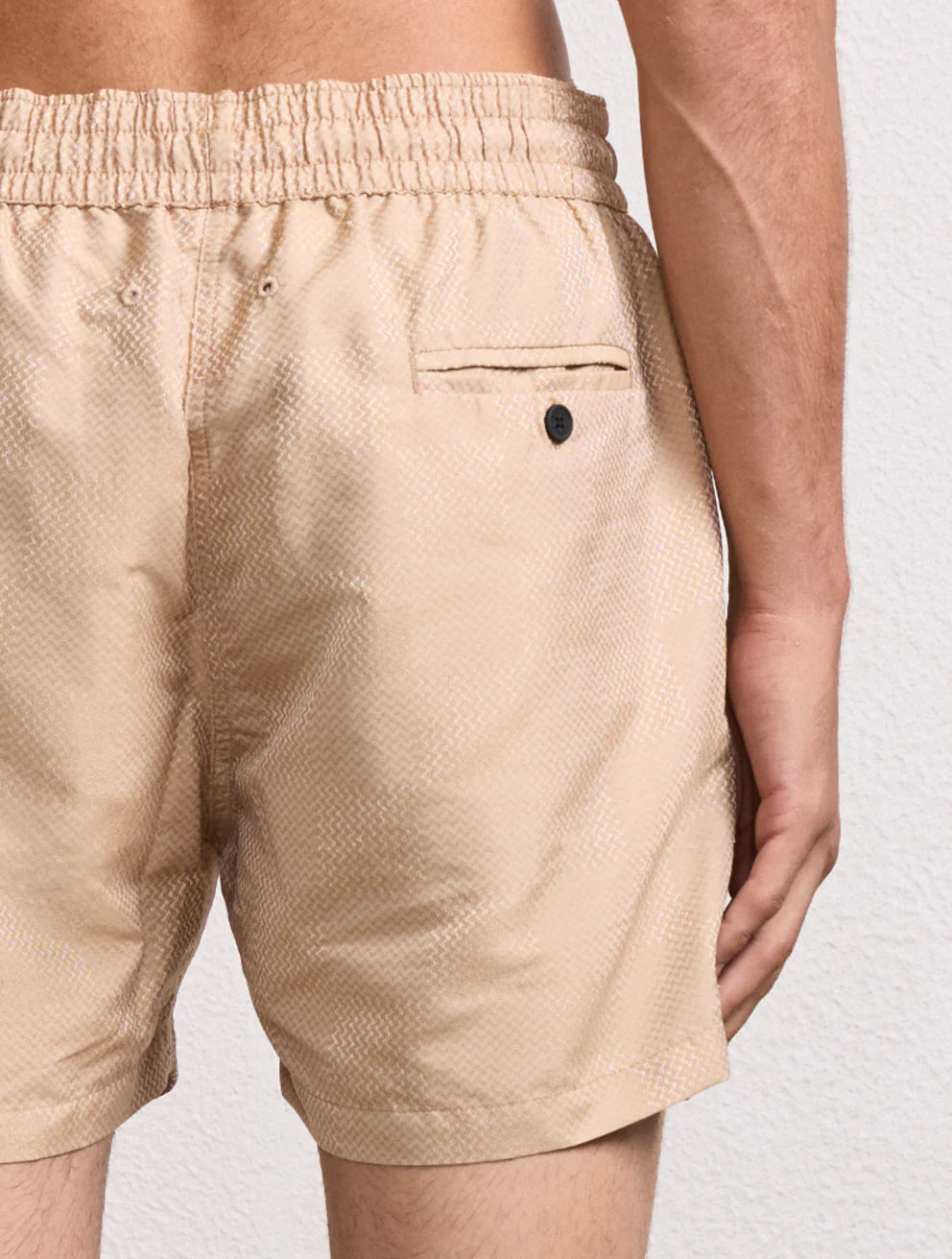 Load image into Gallery viewer, Rio Copa Check Print Jacquard Swimshorts Sand - Swim Shorts
