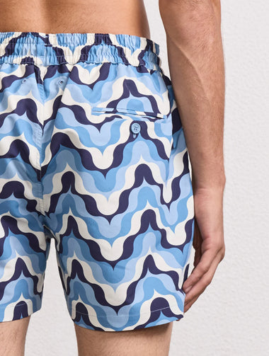 Rio Deserto Print Swimshorts Dusk & Denim Blue - Swim Shorts