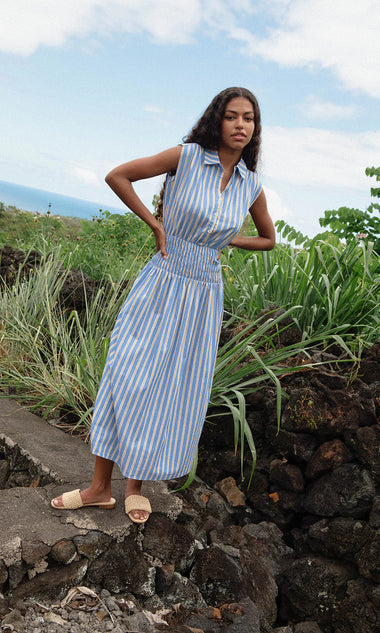 Edna Shirting Midi Dress