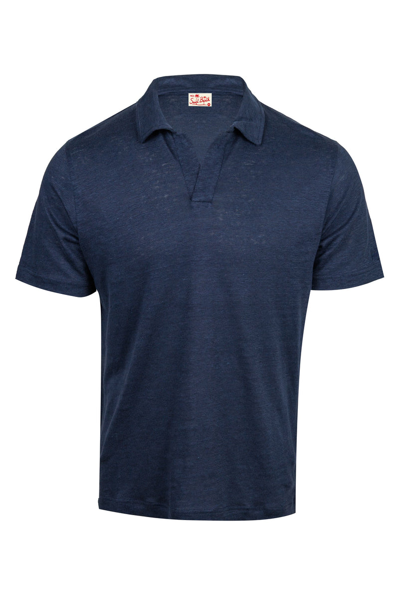 Fraser Linen Polo Navy