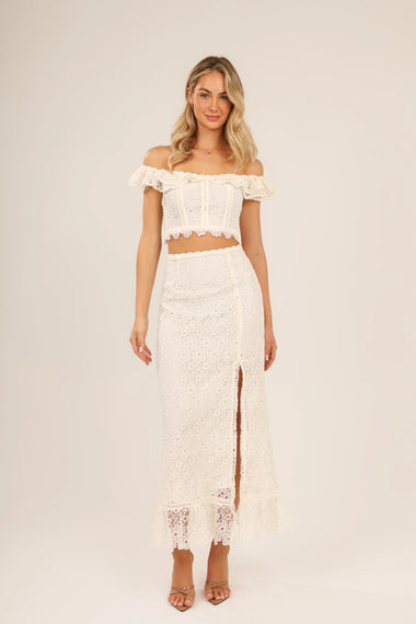 Cordelia Lace Skirt Cream - Skirt