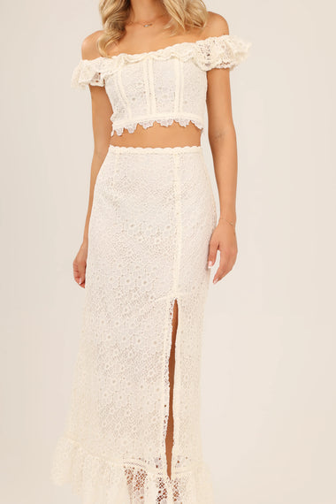 Cordelia Lace Skirt Cream - Skirt