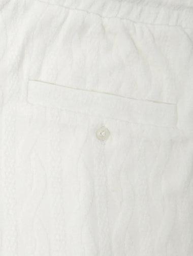Augusto Cotton Blend Terry Jacquard Shorts Ivory