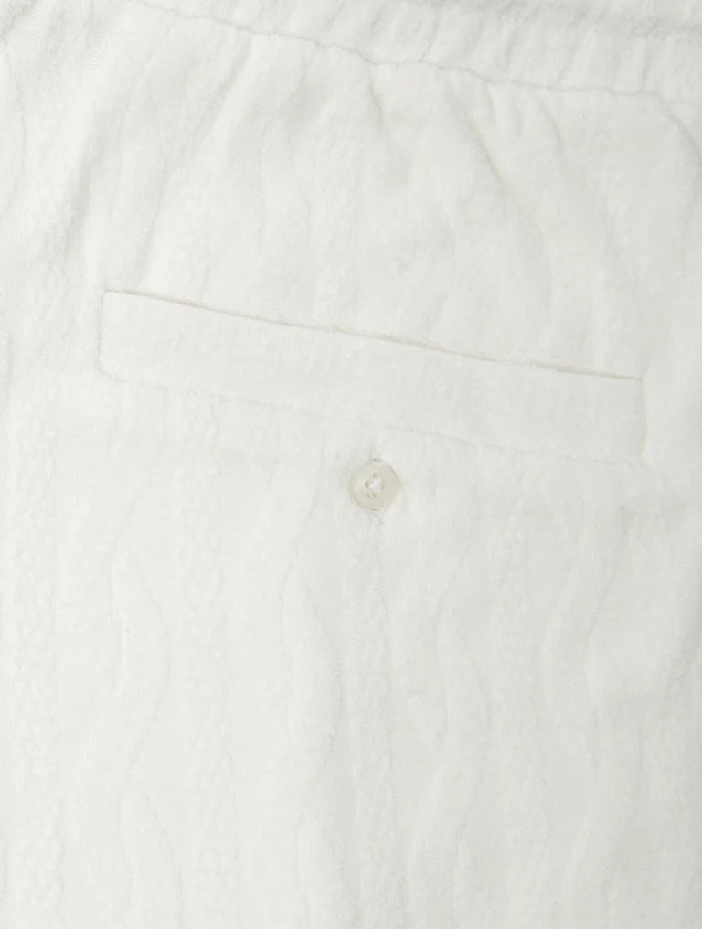 Load image into Gallery viewer, Augusto Cotton Blend Terry Jacquard Shorts Ivory
