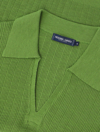 Joaquim V Neck Polo Short Sleeve Parakeet Green