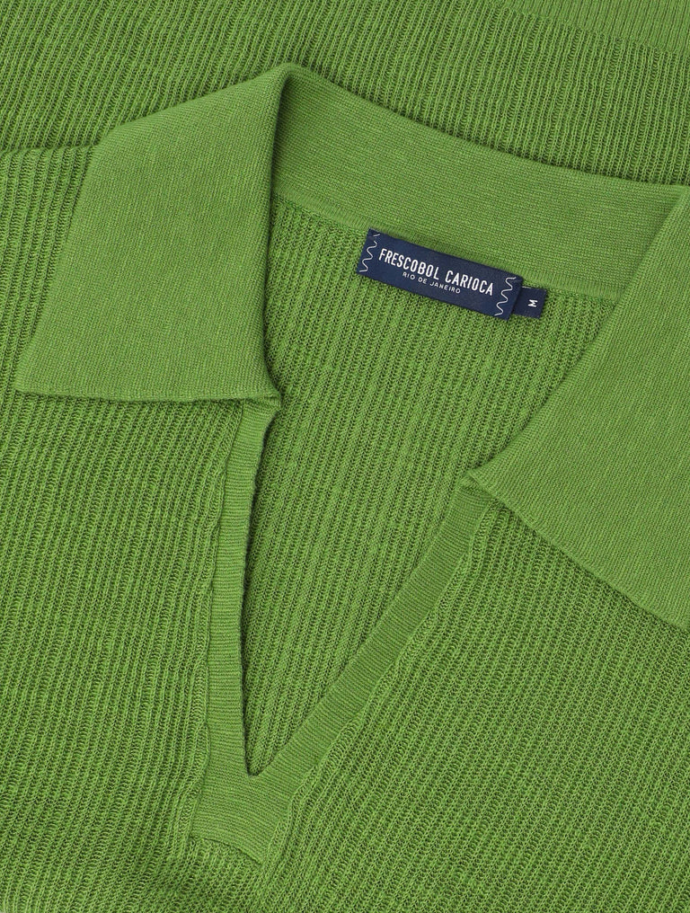 Load image into Gallery viewer, Joaquim V Neck Polo Short Sleeve Parakeet Green
